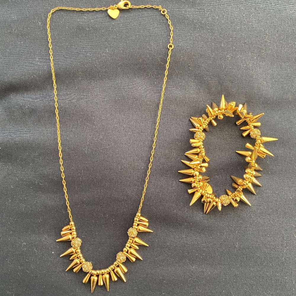 Stella & Dot Renegade stretch spiked bracelet & necklace